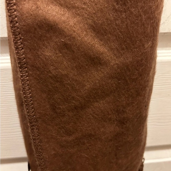 Alpaca Camargo Wool Brown Fringe Scarf - Picture 9 of 11